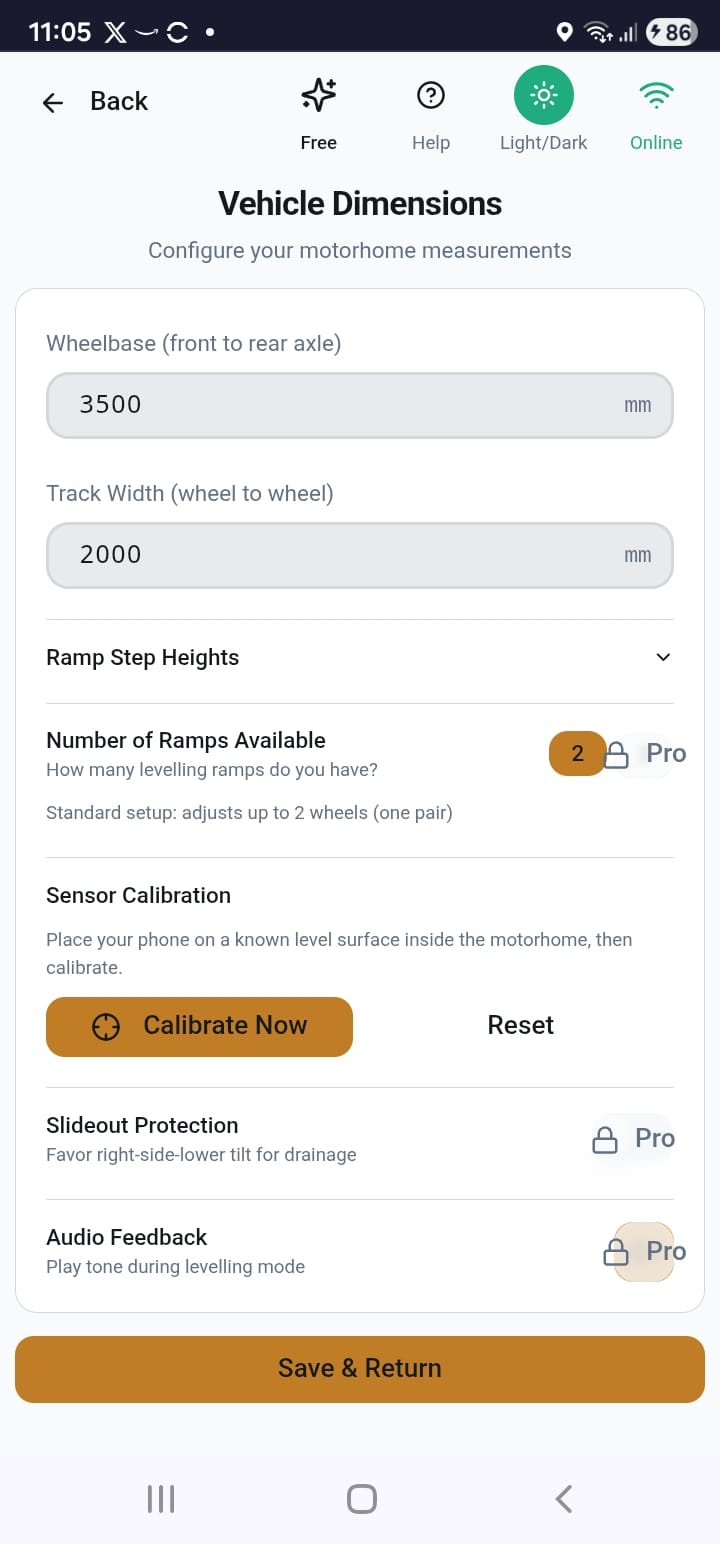 Vehicle Dimensions — configure your motorhome measurements